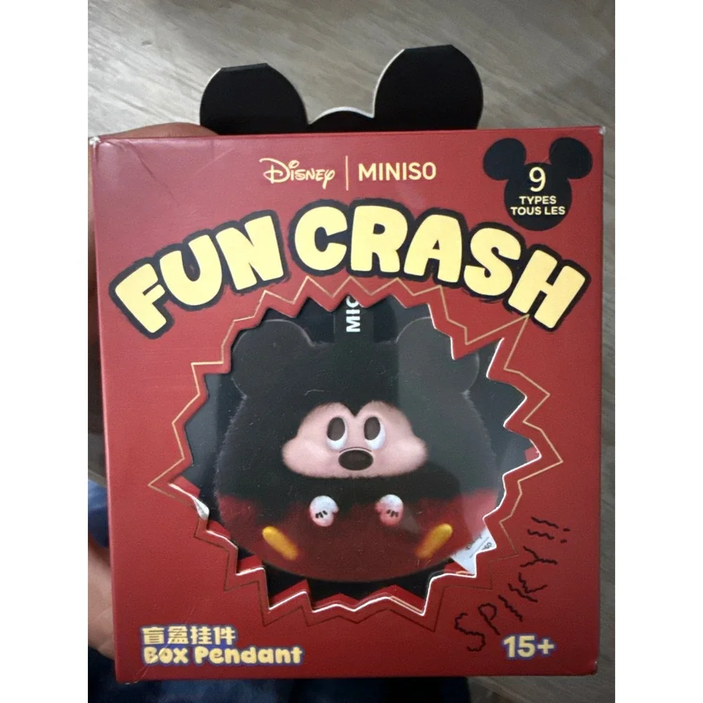 Disney Miniso Fun Crash Blind Box Pendant Wealthy Mickey Mouse Plush Charm New